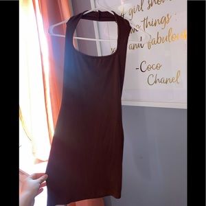 Brown backless women dress